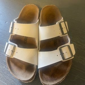 White birkenstocks worn 1 time